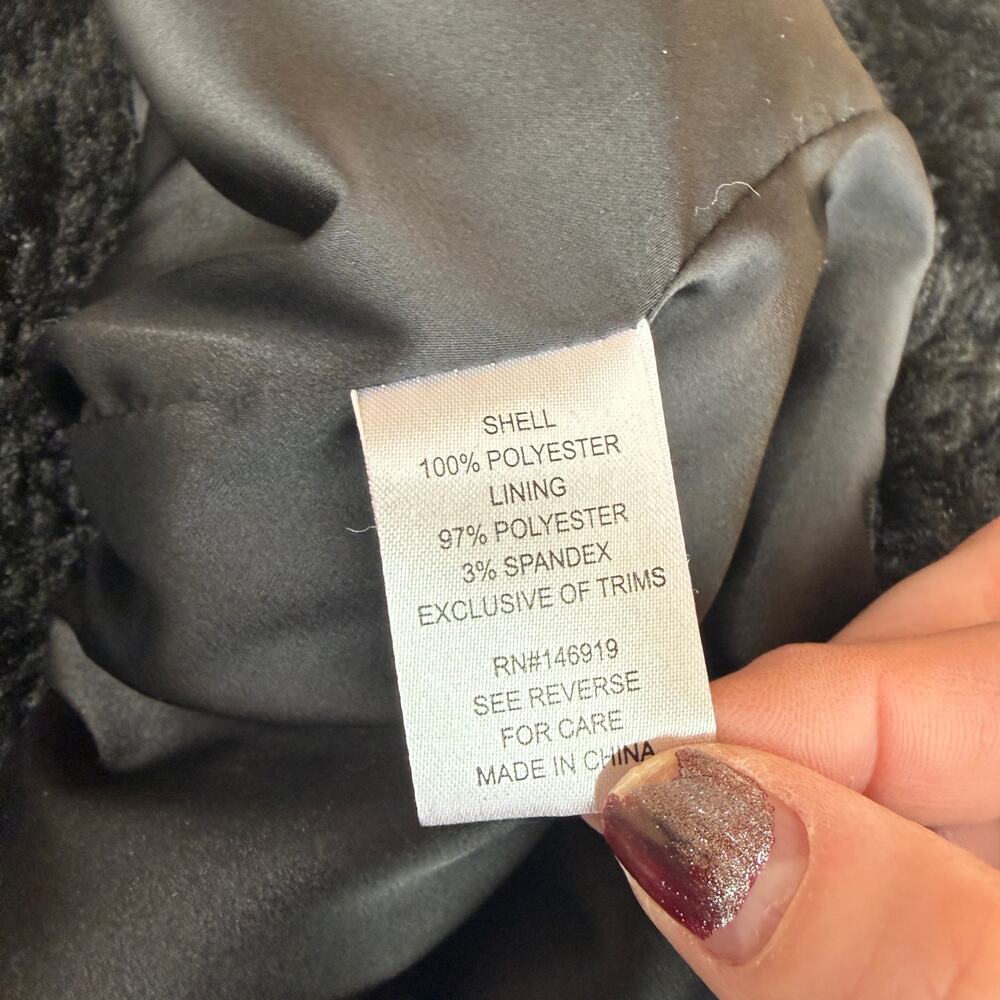 Cynthia Rowley Fitness Women's Black Sherpa Jacket Size Medium - Picture 7 of 8